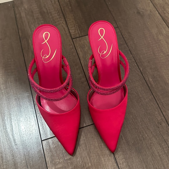 NEW Heels Agustina Bold Fuschia Suede Mule Pumps - Picture 11 of 13
